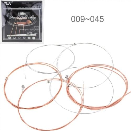 6pcs/set Acoustic Flok Copper Guitar String 009-045 Inch Steel Core Phosphor Bronze Color Alloy with Proprietary Anti-Rust Coat
