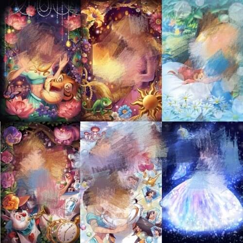 5D Diy Diamond Painting Cartoon Princess Full Round Drill Embroidery Fairy Girl Cross Stitch Kit Handmade Product Mosaic Picture