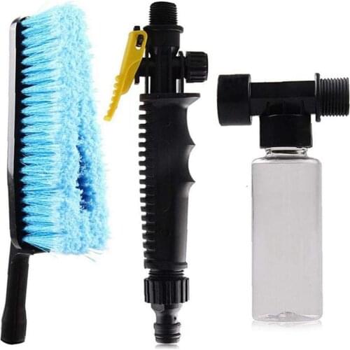 BalleenShiny Car Washing Brush Open Fleece Long-handled Water Spray Brush For Tires Wheels With Foam Bottle Cleaning Supplies
