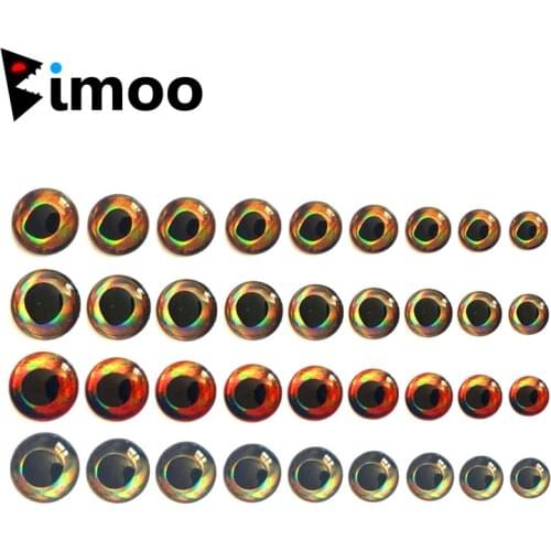 Bimoo 50pcs/pack New 3D Bead Fishing Fish Eyes for Fly Tying Material Fishing Flies Making Lure Bait Accessories 3mm-12mm Dia