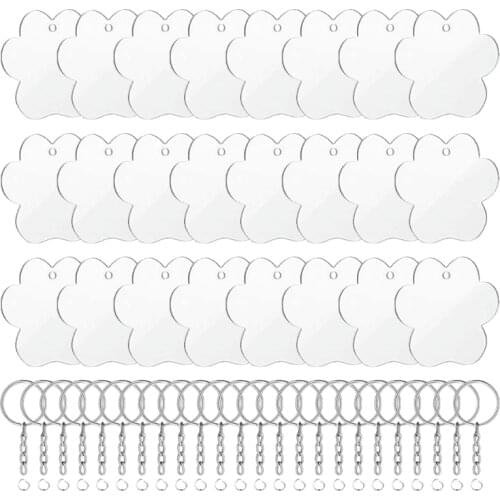 Acrylic Keychain Blanks Keychains for Vinyl Kit with Acrylic Blanks Key Chain Rings for Craft Projects DIY Supplies