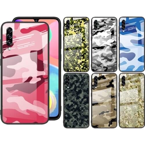 Tempered Glass Cover Camouflage Army For Samsung Galaxy S21 Ultra Plus 5G M51 M31 M21 Shockproof Shell Phone Case