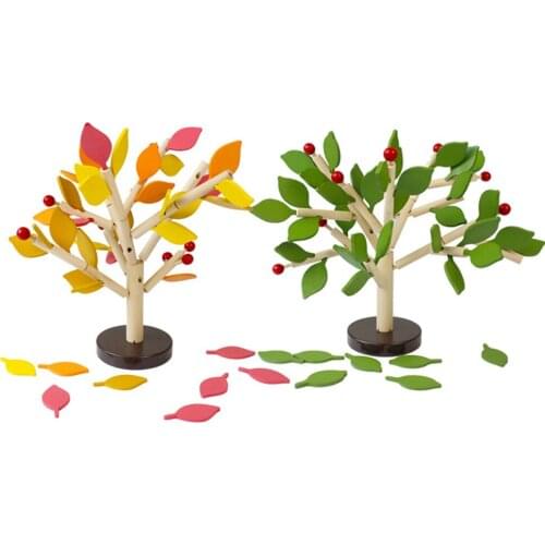 Wooden Montessori spell inserts leaves toys children early education DIY handmade three-dimensional educational toys gifts