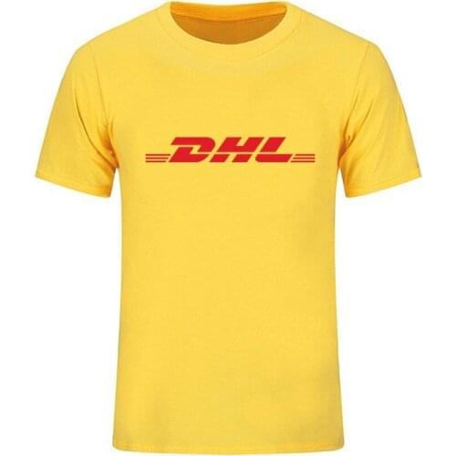 DHL print men T shirt international air transport cotton Tshirt postal logistics elements popular clothing tee men women T-shirt