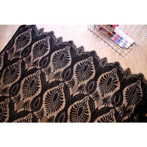 GLace 3M/Lot Peacock Flower Full Size Eyelash Lace Fabric Embroidery Mesh Fabric DIY Craft Clothing Accessories TX653