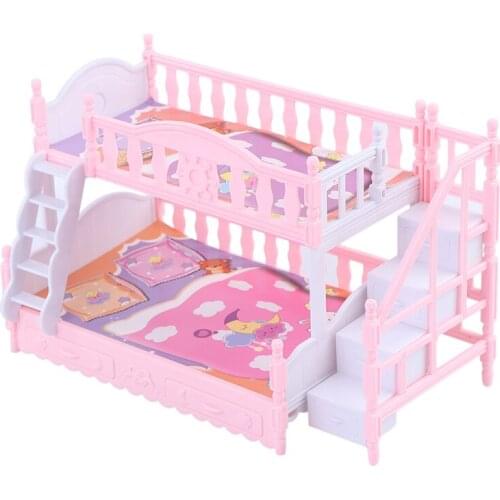 Doll Toy Furniture European Style Bunk Bed Double Bunk Bed Toys for girls