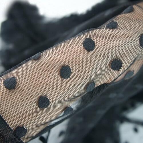 150CM Width Exquisite Mesh Polka Dot Stretch Lace Fabric DIY Skirt Dress Stitching Wedding Dress Home Accessories 5Yards