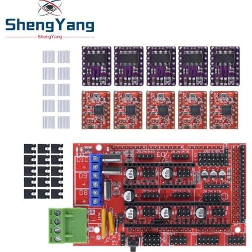 RAMPS 1.4 3D printer kit control panel printer Control With 5Pcs A4988 Or DRV8825 Driver module for 3D Printer