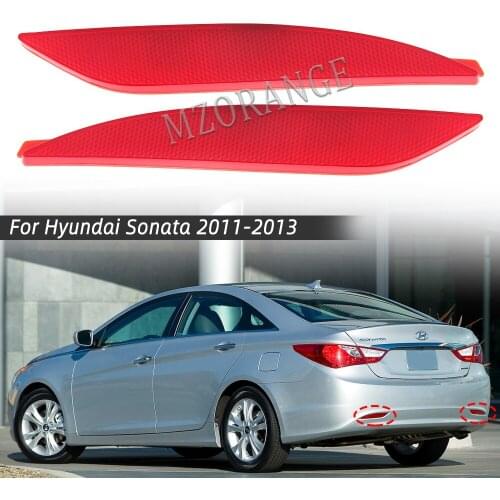 Rear Bumper Red Reflector Light Cover Lens Brake Warning Lamp For Hyundai Sonata 2011 2012 2013 Without LED