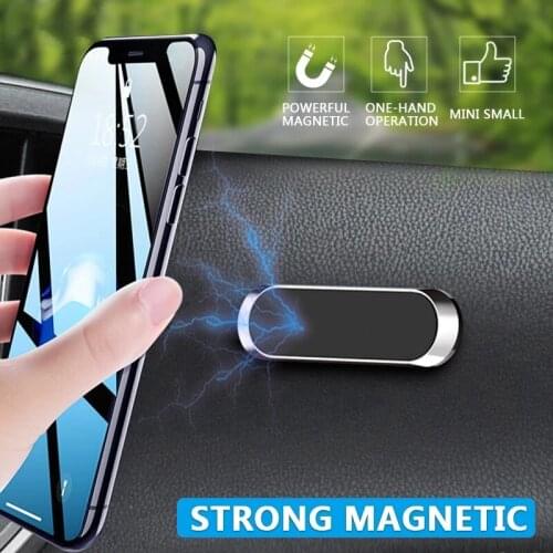 Magnetic Car Phone Holder Universal Mini Strip Shape Holder Stand For All Smart Phone Magnet Wall Holder Stand Mount Dashboad