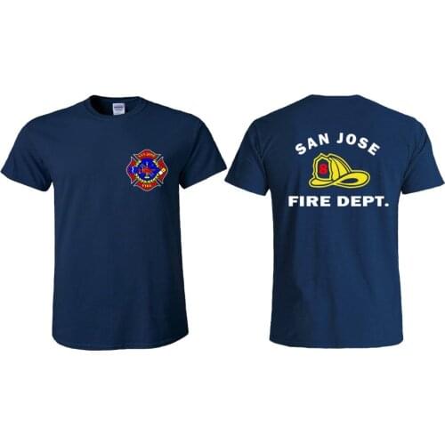2019 Summer Fashion Hot Sale Men O-Neck T Shirt San Jose Life Fire Rescue Logo Mens Design T Shirt