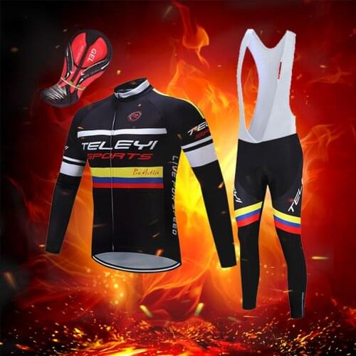 Mens Pro Road Bike Clothing Winter Bib Set Warm Thermal Fleece Cycling Jersey MTB Mountain Bicycle Clothes Male Dress Suit Kit