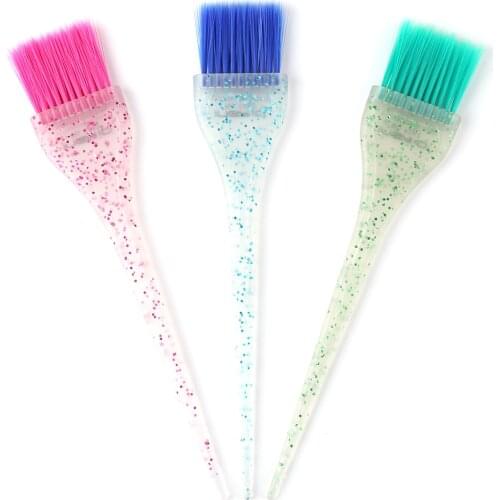 Soft Fibre Glitter Tint Dye Hair Brush Hairdressing Pro Salon Tools Bleach Comb Easy Clean Salon Accessories Styling Tool
