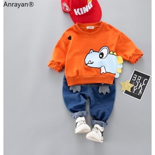 New Children Clothes Suits 2020 Spring Baby Girls Boys Clothing Cartoon Kids Hot Toddler T Shirt Jeans 2Pcs/Sets Infant Costume