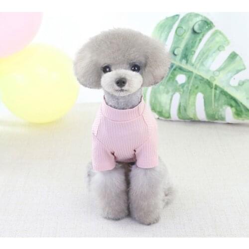 Pet Super Soft Thickening Solid-colored Bottom Shirt Small Medium Dogs Autumn Winter Candy Color Cute Warm T-shirts