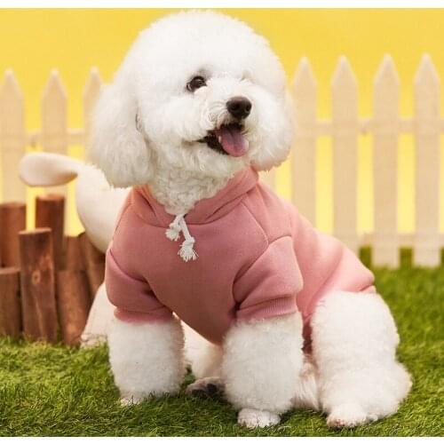 Solid Color Pet Dog Fleece Sweater Warm Dog Clothes Hoodie For Small Dogs Clothing Puppy Outfit Hoodies Soft Puppy Costume