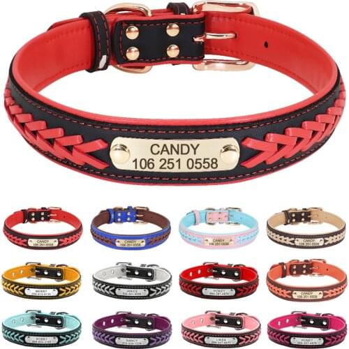 Personalized Dog Collar Braided Customized Dog Collars With Free Engraved ID Tag Nameplate For Small Medium Large Dogs Necklace
