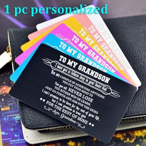 Personalized Metal Wallet Card Insert Custom Laser Engraved Message Card Romantic Gift Hand Writting Love Greeting Card KP033