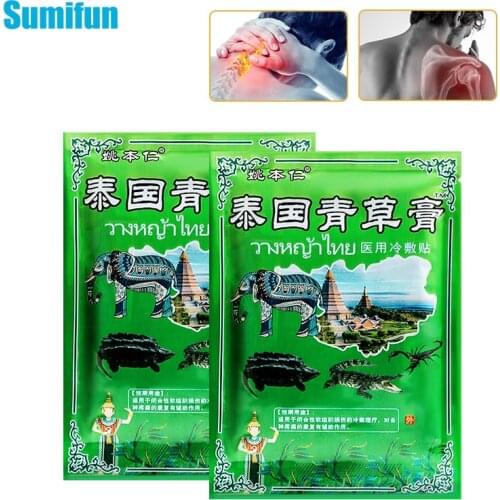 8Pcs Thailand Herbal Green Grass Plaster Analgesic Neck Arthritis Joint Pain Relief Patch Lumbar Muscle Sprain Paste Sticker