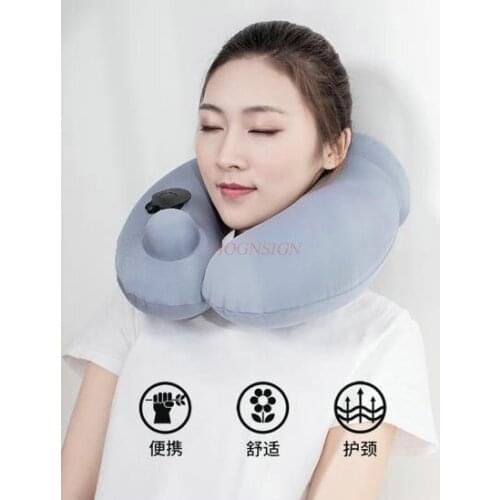 Pillow orthopedic collar Travel press inflatable u-shaped pillow cervical pillow u-shaped pillow neck aircraft sleeping portable
