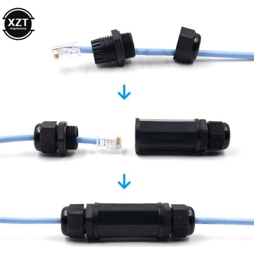 RJ45 Waterproof IP67 Ethernet Network Cable Connector Double Head Outdoor LAN Coupler Adapter Female Cat5 6 7 8P8C High Quality