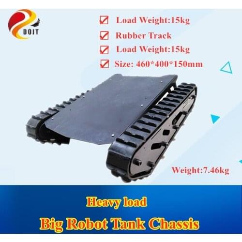 DOIT Large Load T007 Robot Chassis with Rubber Tracks and 24V High Torque Motor for DIY