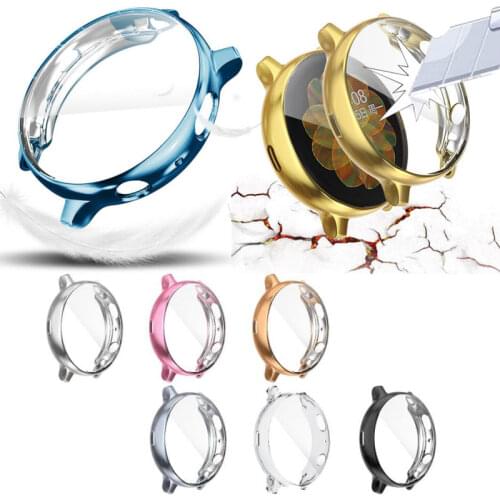 Silicone Soft Full Screen Glass Protector Case Shell Frame For Samsung galaxy watch active 2 40mm 44mm active2 Protective Cover