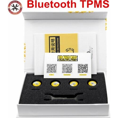 Bluetooth 4.0 TPMS for Android/IOS Real time Tire Pressure Alarm Monitor System 4 external sensors Universal For Cars