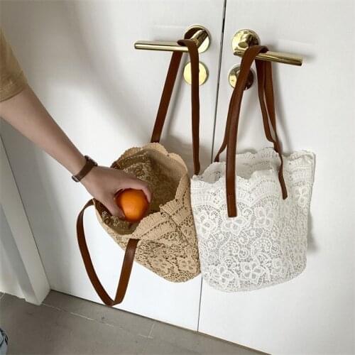 Lace Tote Bucket Women Small Shoulder Bag Ladys Vintage Messenger Bag Fashion Subaxillary bags