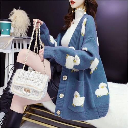Loose Sweater Womens Thick Autumn And Winter Clothes 2020 New Korean Version Sweater Cardigan Coat Casual Wn