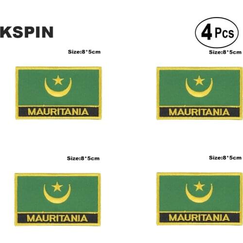 Mauritania Rectangular Shape Flag Iron on Saw on Patches Embroidered Flag Patches National Flag Patches for Clothing
