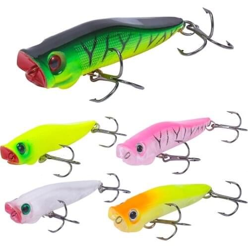 Topwater Popper Fishing Lure 7cm 6.2g Hard Artificial Plastic Bait Bass Wobblers Crankbaits Carp Pike Bass Fishing Tackle Pesca
