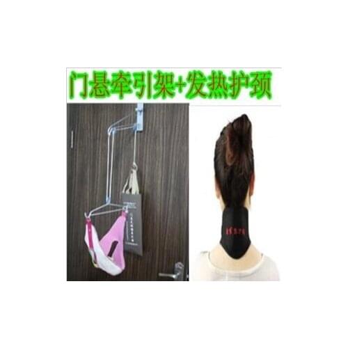 FreeshippingCervical Traction Device Stretch Collar drawgear Door Household Traction Chair Cover With Self-heating Neck Belt
