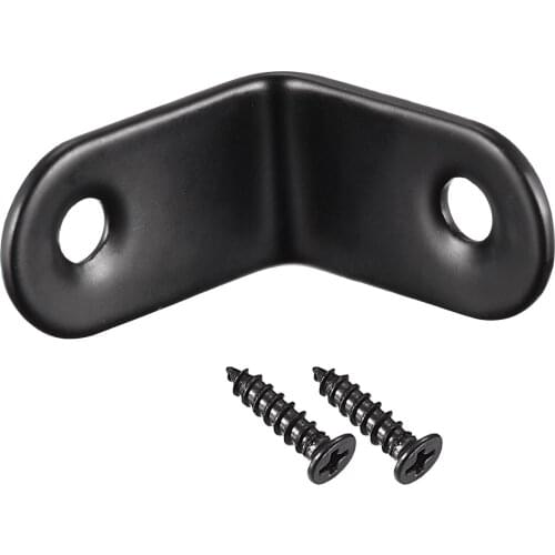 Uxcell Corner Brace Angle Bracket Fastener Stainless Steel L Shape 30mmx30mmx16mm Black with Screws, 6 Pcs