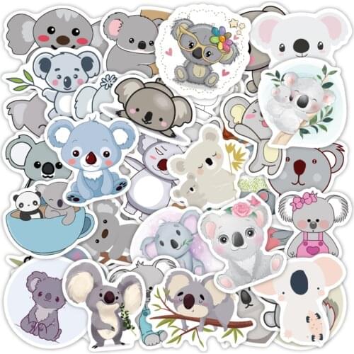 VANMAXX 50 PCS Koala Cute Cartoon Animal Stickers Waterproof PVC Decal for Laptop Helmet Bicycle Luggage Phone Case Car Stickers