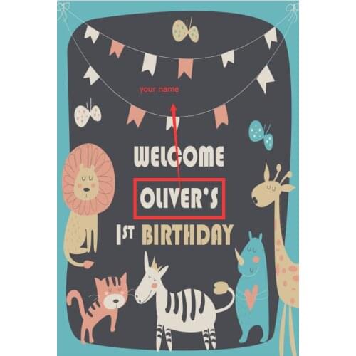 VinylBDS Photography Blackboard Cartoon Animals Cat Giraffe Lion Kate Photographic Studio Background