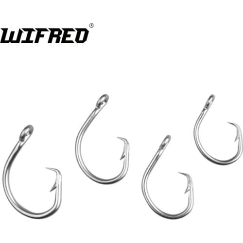 Wifreo 2pcs Stainless Steel Tuna Circle Hook G Hooks for Snapper Saltwater Deep Drop Fishing Hooks #12/0 #14/0 #16/0 #18/0