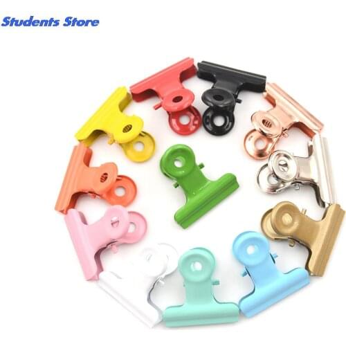 5pcs Colorful Metal Binder Clips Cute Folder Notes Letter Paper Clip Documents Clamp School Office Stationery 12 Colors