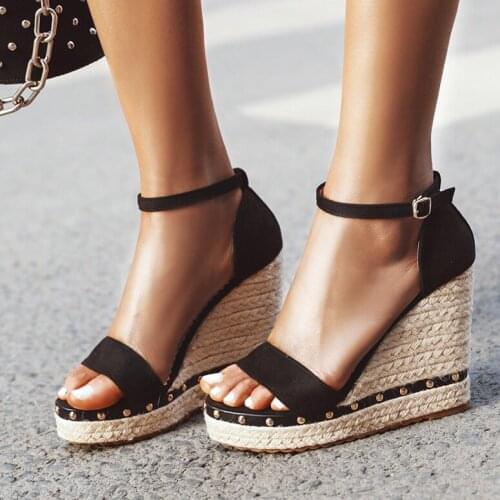 Wedges Platform Sandals Shoes for Women High Heels Shoes Woman Summer Sandals Ankle Strap Ladies Shoes Sandalias Mujer 2019