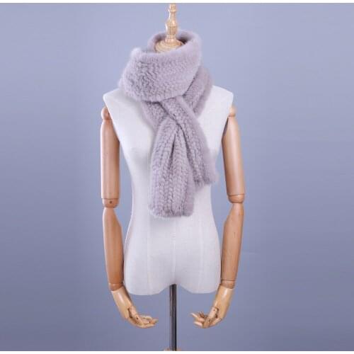 2020 New Arrival Womens Unisex Genuine Real Mink Fur Hand Knitted Winter Fashion Long Luxury Fur Scarf Scarves Wraps Mufflers