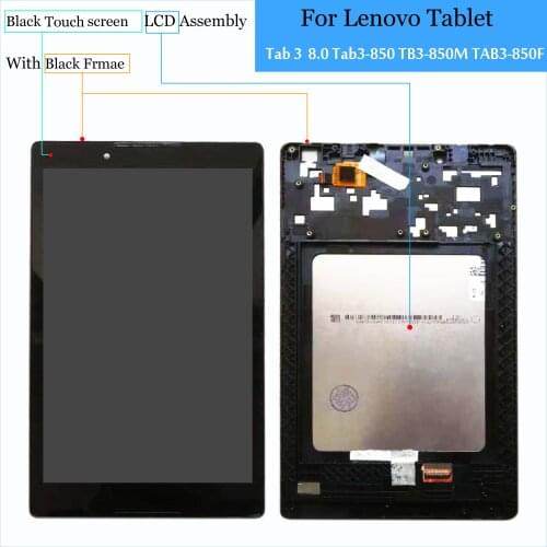 For Lenovo TB3-850F tb3-850 tb3-850F tb3-850M Tablet PC Touch Screen Digitizer+LCD Display Assembly Parts Black 100% Tested