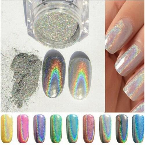 1g Holographic Holo Chrome Glitter Powder Dust 3D Nail Art Decor Pretty DIY