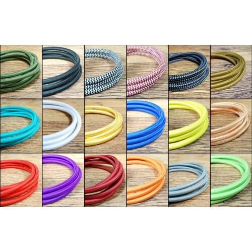 2*0.75mm 2/5/10M Vintage Electrical Wire Knitted Cloth Copper Retro Electrical Cable Pendant Light Wire Round Vintage Lamp Cord