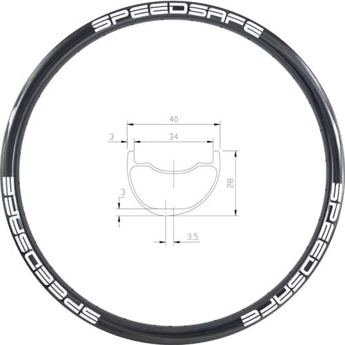 29er MTB AM ENDURO asymmetric carbon rim clincher tubeless 40mm x 28mm UD 3K 12K matte glossy 24H 28H 32H All Mountain Wheel