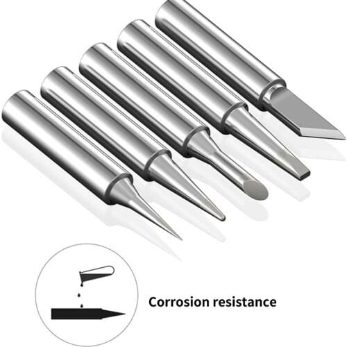 5pcs Soldering Iron Tips Replaceable Solder Head 65mm Length 4mm Diameter For 936 Soldering Station Electric Solder Machines