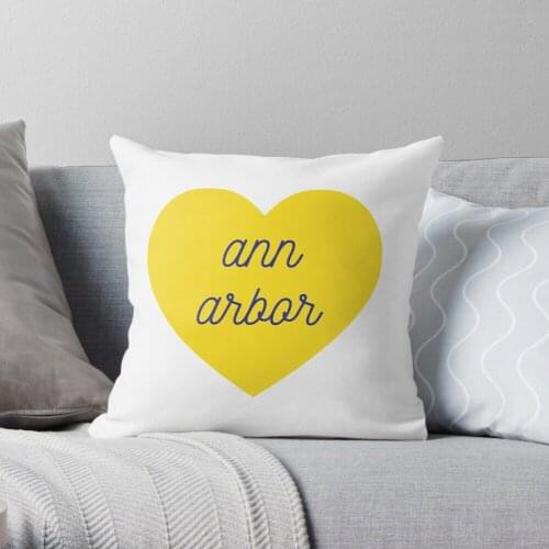 Ann arbor heart Throw Pillow Cushion Cover Polyester throw pillows case on sofa home living room car seat decor 45x45cm