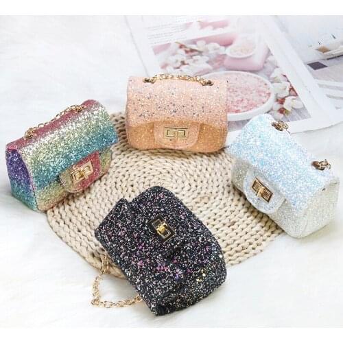 Childrens Bag Princess Flash Powder Messenger Bag Girls little fragrance Mini chain bag single shoulder bag tide bag BM008