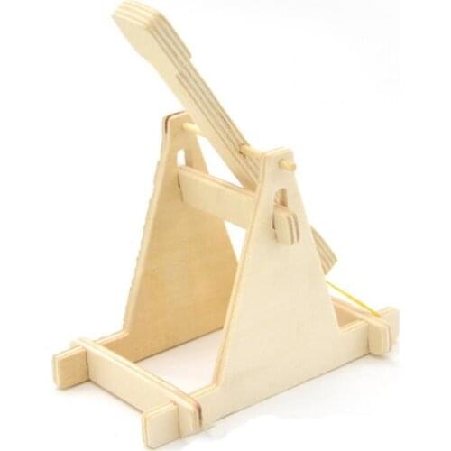 Kids Science Experiment Educational Toys Wooden Trebuchet Catapult Model Kit