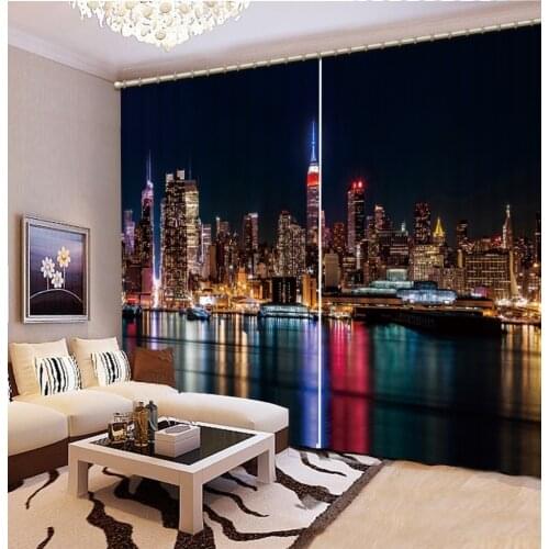 Photo Customize size 3D curtain fashion decor home decoration for bedroom night view