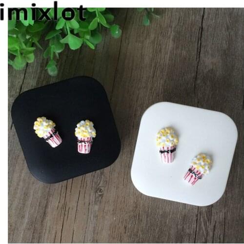 IMIXLOT Hotting Sale Cute Popcorn Portable Holder Contact Lens Case with Mirror Lenses Box for Travel Container